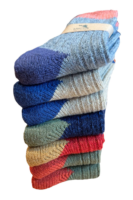 "Socks made with a hand-cranked knitting machine." 手廻し編み機靴下 MENS HSX-284 WOOL