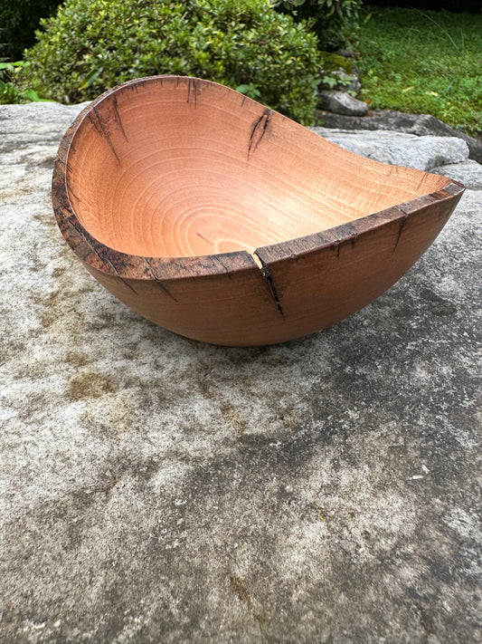 木製食器・姫之湯の庭で育った姫沙羅の舟椀　HANDMADE